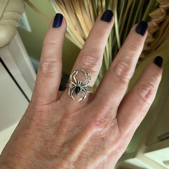 Spider Black Onyx Sterling Silver Ring - Picture 5 of 6